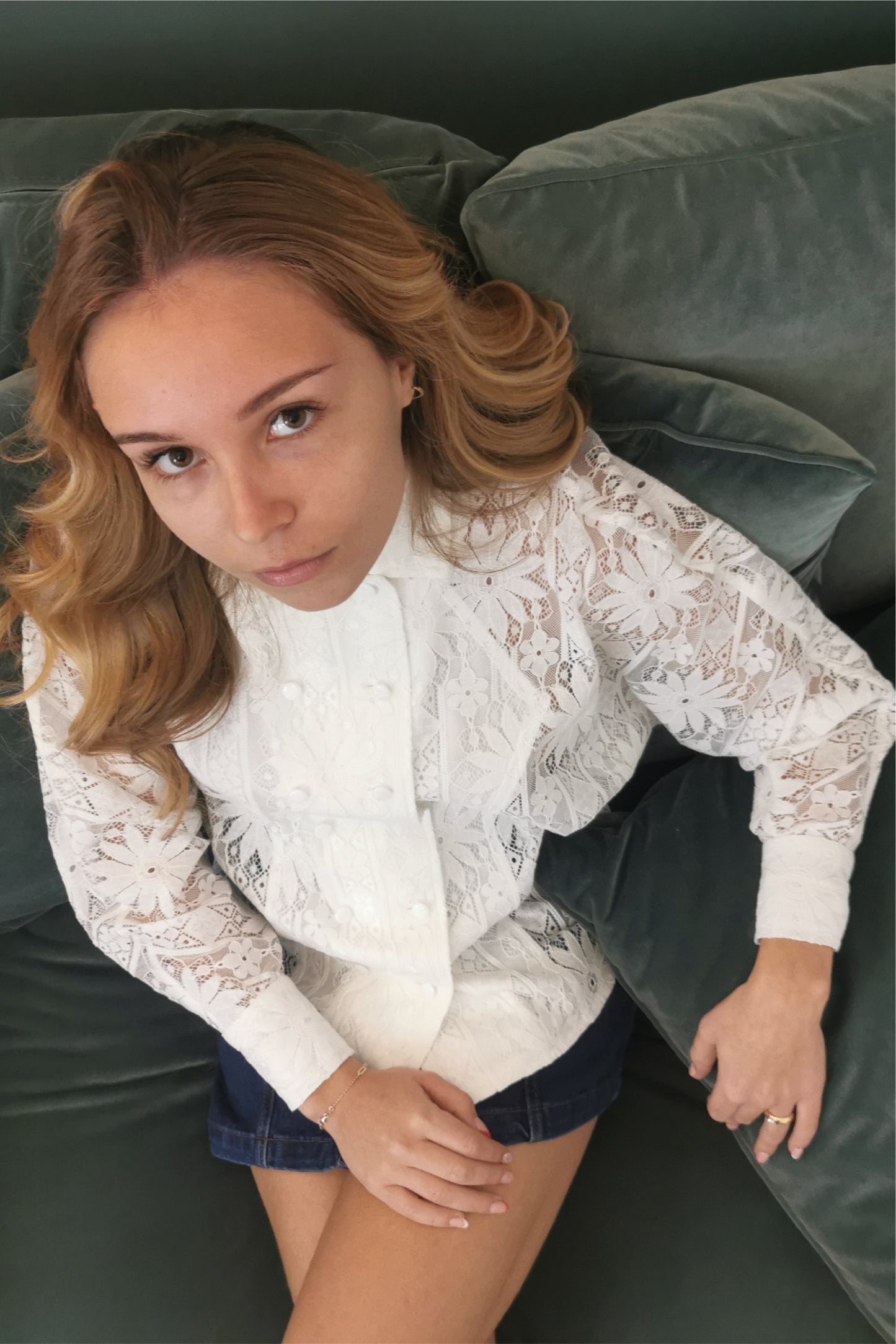 chemisier en dentelle blanche Huguette